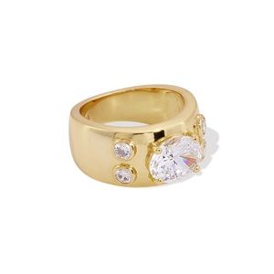 18k gold plated sterling silver and CZ ring